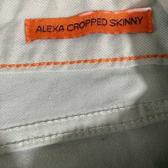 Tory Burch Alexa Cropped Skinny Jeans Womens 28 Mint Green Designer Denim Pants - Picture 4 of 11